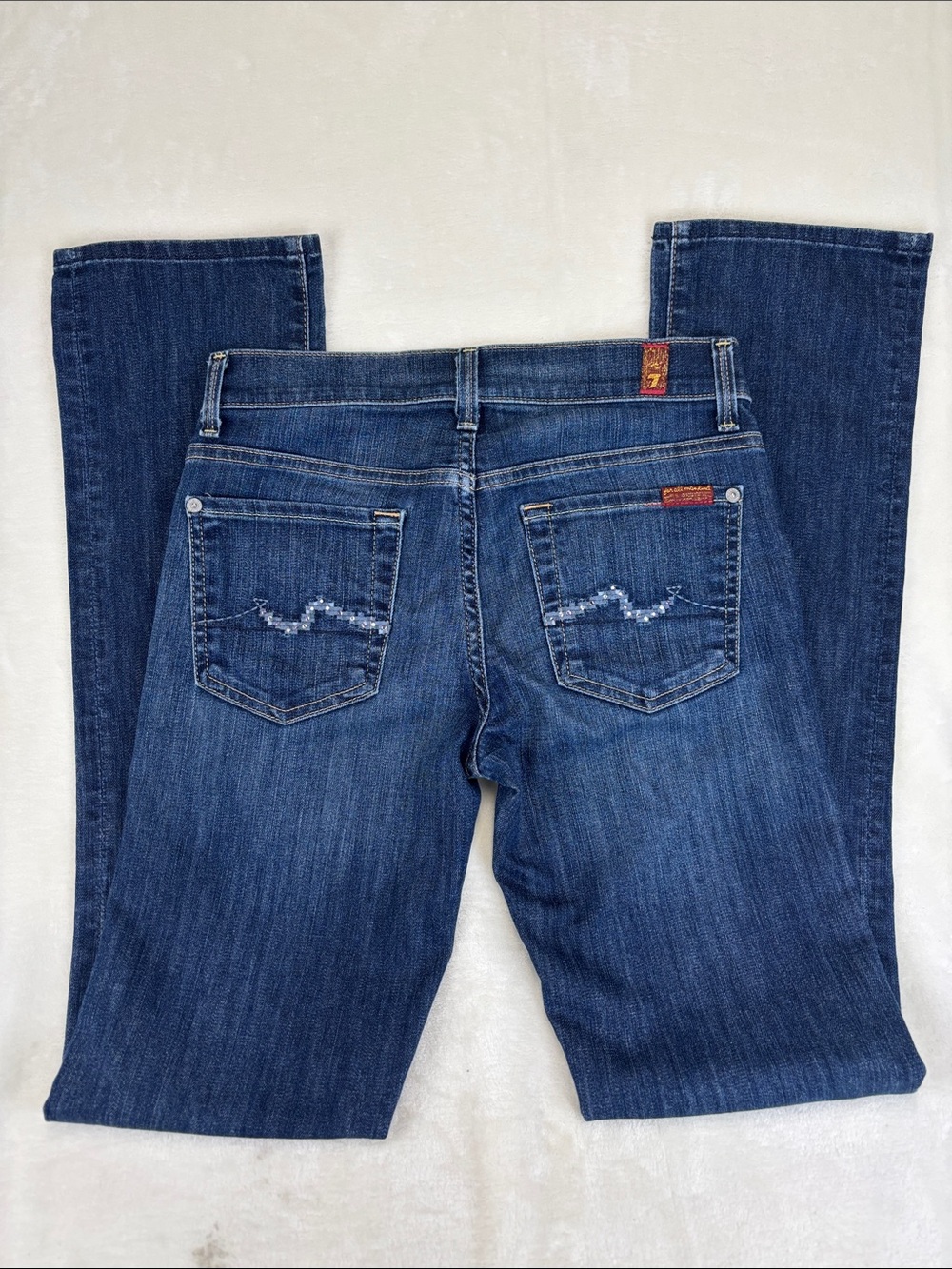 7 FOR ALL MANKIND Blue Straight Leg Jeans Womens Size 25